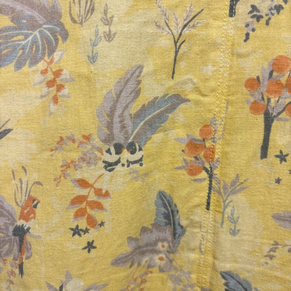NEXT Shift Dress Linen Blend Yellow Floral Print Summer Smock Vintage Size 10 US - Picture 5 of 6